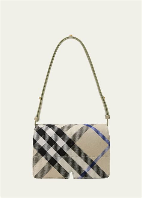 burberry eyelet-embellished checked jacquard shoulder bag|Burberry Snip Check Jacquard Crossbody Bag .